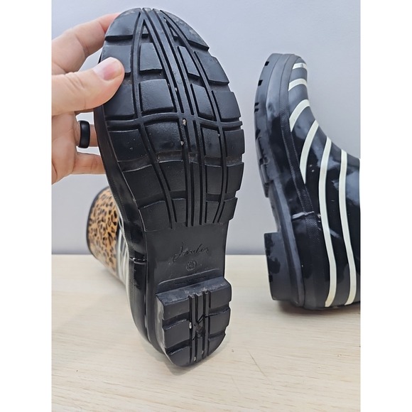 Joules Molly Welly Leopard Print Tan Rain Boots Women's 11 Mid High V02660 - Picture 9 of 9